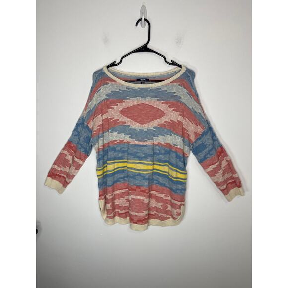 Chaps sweater knit women's large pink blue tunic length light weight soft - Picture 11 of 16